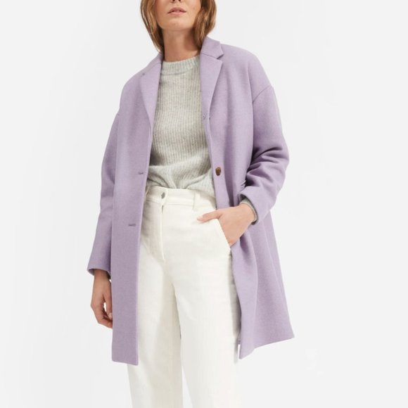 Everlane Jackets & Blazers - Everlane Cocoon Wool-Blend Lavender Coat